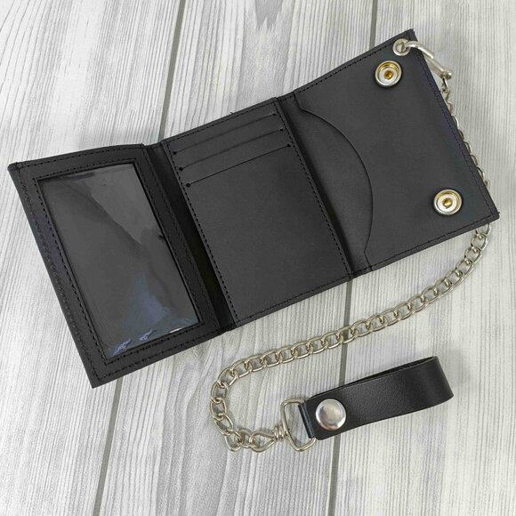 Men Genuine Leather Biker Wallet - Picture 2 of 7